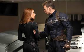 Steve looks up at her hesitantly. Captain America And Black Widow Winter Smolder Ew Com