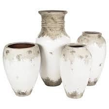 Siena White Rustic Distressed White Ceramic Floor Vase 31 Inch Large Ceramic Vase Floor Vase Tulips In Vase