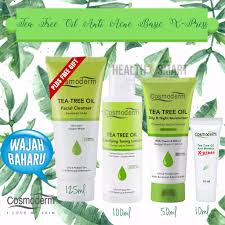 Squeeze a small amount of vitamin e cleansing foam onto directions: Cosmoderm Tea Tree Oil Anti Acne Set Cleanser Toner Moistr X Press Anti Jerawat Shopee Singapore