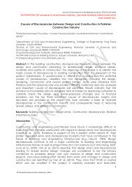 Contract between the financial institution providing the bond25 and the 43 society of construction law, protocol for determining extensions of time and compensation for delay and disruption (consultation copy. Pdf Causes Of Discrepancies Between Design And Construction In Pakistan Construction Industry