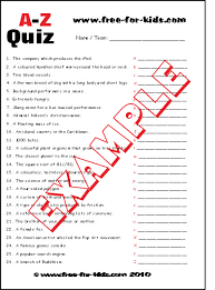 Only true fans will be able to answer all 50 halloween trivia questions correctly. Children S A To Z Quiz Sheets Www Free For Kids Com