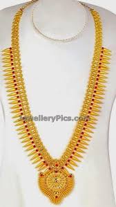 Kerala Traditional Long Chain Latest Jewellery Designs Bride Jewelry Set Gold Jewelry Simple Necklace Indian Wedding Jewelry