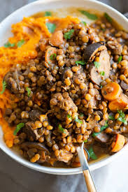 Vegan Lentil Mushroom Stew With Mashed Sweet Potatoes Instant Pot Or Stovetop Vegan Richa Recipe Whole Foods Meal Plan Whole Food Recipes Mashed Sweet Potatoes