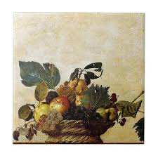 Caravaggio Basket Of Fruit Classic Artwork Ceramic Tile Zazzle Com Caravaggio Basket Of Fruit Caravaggio Paintings Still Life Painting