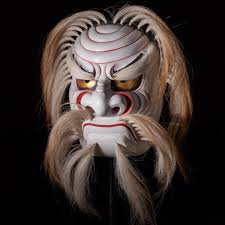 Mountain God Japanese Noh Mask -- Yamanokami Hand Carved Hand Painted Wood  - Etsy