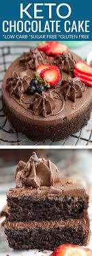 Keto Chocolate Cake A Deliciously Decadent Rich Moist Sugar Free Low Carb Chocolate Layer Cake Low Carb Recipes Dessert Sugar Free Cake Keto Chocolate Cake