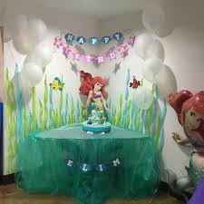 Little Mermaid Party Cake Table Mermaid Birthday Party Decorations Ariel Birthday Party Mermaid Theme Birthday Party
