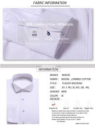 Us 14 21 45 Off Brand 2018 White Mens Tuxedo Shirts Long Sleeve Mens Wedding White Shirt Classic Fit Dress Shirt Men All Size Xs 4xl In Tuxedo