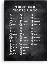 American Morse Code Chart Canvas Print Morse Code Coding