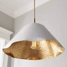 Ruffled Edge Hammered Metal Pendant Metal Pendant Hammered Metal Pendant Light