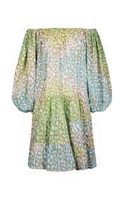 Shop Tie-dyed Leopard Cotton Off-the-shoulder Mini Dress Boho Layer Dress In Tie Dye Snow Leopard Mini Dress Warm Weather Fashion Silk Midi Dress