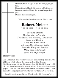 Traueranzeigen von Robert Meiser