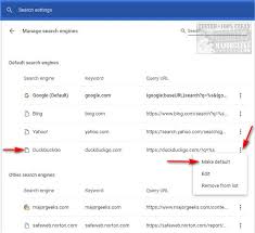Scroll down to the search engine section or use the corresponding link in the left pane. Duckduckgo Is Now Available As The Default Search Engine In Google Chrome Majorgeeks