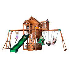 Skyfort Ii All Cedar Swing Set Backyard Playset Backyard Swings Backyard Swing Sets