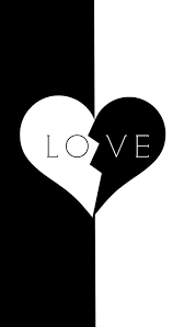 Siyah beyaz çizgili duvar kağıdı değerlendirmeleri. You All Know That There Are Two Sides To Love Right The Light Vs Dark Kirik Kalp Siyah Duvar Kagidi Duvar Kagitlari