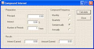 Visual C Examples Compound Interest