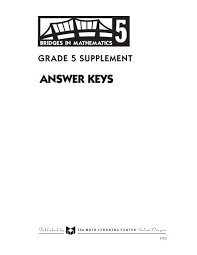 No pdf files hosted in our server. Answer Keys The Math Learning Center Catalog