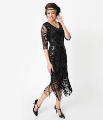 Unique Vintage 1920s Black Beaded Lynette Fringe Flapper Dress 1920s Fashion Dresses 1920s Outfits Fringe Flapper Dress