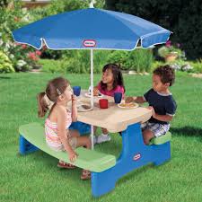 Little Tikes Easy Store Kids Picnic Table With Umbrella Walmart Com In 2020 Kids Picnic Kids Picnic Table Picnic Table With Umbrella