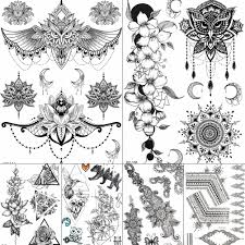 However, there are no limits to how you can express yourself with your mandala tattoo. Goldocean Owl Henna Flower Temporary Tattoos Stickers Women Girls Waterproof Fake Mandala Tattoo Bracelet Moon Arm Custom Tato Temporary Tattoos Aliexpress