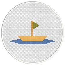 Boats > cross stitch sort by: Boat With Flag Cross Stitch Pattern Daily Cross Stitch