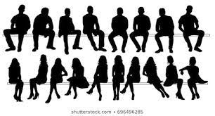Vector Isolated Set Of Silhouettes Of Seated People Collection Of Silhouettes Silhouette People Person Silhouette Silhouette Architecture