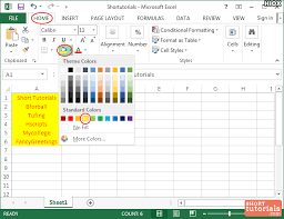 To change the type of line or line thickness or color of the borders you apply. How To Change The Background Color Of The Cell In Ms Excel 2013