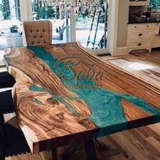 White Resin Walnut Table Etsy In 2021 Wood Resin Table Wood Table Design Resin Furniture