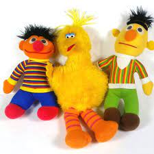 Vtg Hasbro Softies Sesame Street Bert Ernie Big Bird Stuffed Plush Doll 1986 80s Hasbro Vintage Toys Cool Toys Toys