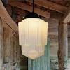 Vintage art deco ceiling shade, milk glass pendant, fluted tulip shape, floral. Https Encrypted Tbn0 Gstatic Com Images Q Tbn And9gcqikfv4qhss9g9degiyaflfqnbaoyydppx2y4jntp4 Usqp Cau