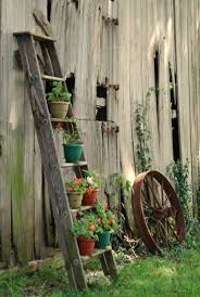 Old Ladder Plant Holder Wood Ladder Decor Garden Ladder Wood Ladder