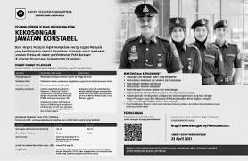 Untuk info dan download borang klik sini. Jawatan Kosong Bank Negara Malaysia Tarikh Tutup Permohonan 23 April 2021 Jawatan Kosong
