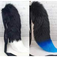 Black Wolf Tail - Custom colored tip (MTO) - The Waifu Store