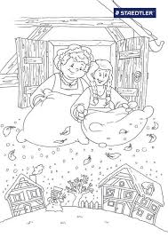 Vrouw Holle Frau Holle Marchen Ausmalbilder Ausmalen