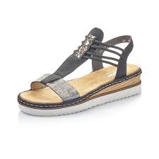 Nu pieds et sandales rieker pour femme : Rieker 679l1 90 Noir