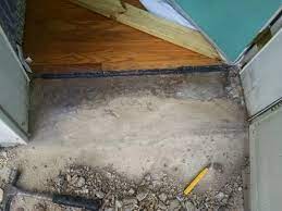 Set the threshold back in place. How To Repair The Concrete Sill Under Our Front Door Greenbuildingadvisor