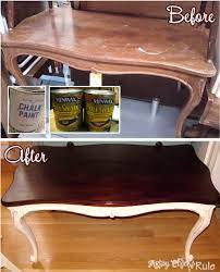 Durable and sturdy, this cabinet has plenty of versatile storage space with two interior adjustable shelves and a single open shelf below. Old Thrift Store Coffee Table Transformed With Chalk Paint Polyshades Artsy Chicks Rule