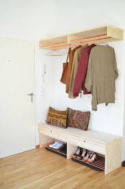 Make It Boho Diy Holz Kupfer Garderobe Und Schuhbank Einrichtungsideen Garderobe Selber Bauen Dekor Garderobe Selber Machen