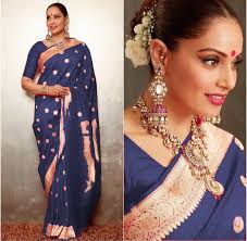 Very Trending Look Party Wear Banarasi Silk Saree Printed Design with  Banarsi Silk Blouse Piece Indian Women Wear Sari Wholesale Ethnic