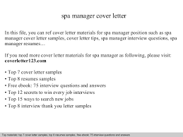 Spa Manager Cover Letter