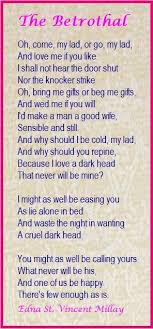The Betrothal Edna St Vincent Millay Edna St Vincent Millay Writing Prompts Good Wife