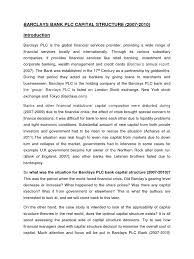 The market capitalisation of barclays plc is £28,495,233,408.71. Case Study Barclays Final Docx Capital Structure Cost Of Capital