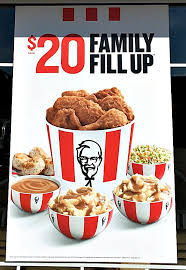 You Don T Have To Cook Dinner Tonight Because Colonel Sanders Already Did Kfc 20 Family Fill Up Three Different Directions