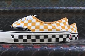 Black And White Checkered Vans With Sunflowers Vans Authentic Sf Checkerboard Black Sunflower Kith Vans Vans Authentic Vans Classic Slip On Sneaker