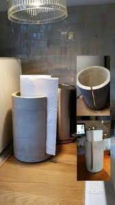 kuchenrollenhalter aus beton gussform aus versandrollen schlitz nachtraglich gefrast geolt kuchenrollenhalter zement handtuchhalter