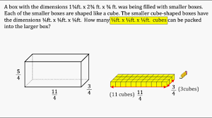 Volume Word Problem Packing Cubes Into A Rectangular Prism Youtube