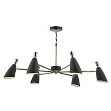 The collection is extensive with ceiling fixtures. Diego 6 Light Pendant Black Gold Nottingham Lighting Centre