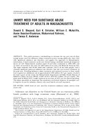 Pdf Unmet Need For Substance Abuse Treatment Of Adults In