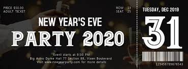 New Year S Eve Party Ticket 5 Raffle Tickets Template Party Tickets New Years Eve Party