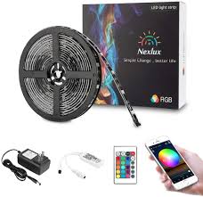 Amazon Com Nexlux Led Strip Lights Wifi Wireless Smart Phone Controlled 16 4ft Waterproof Light Strip Led Kit 5050 Led Lights Working With Android And Ios System Alexa Google Assistant Home Kitchen
